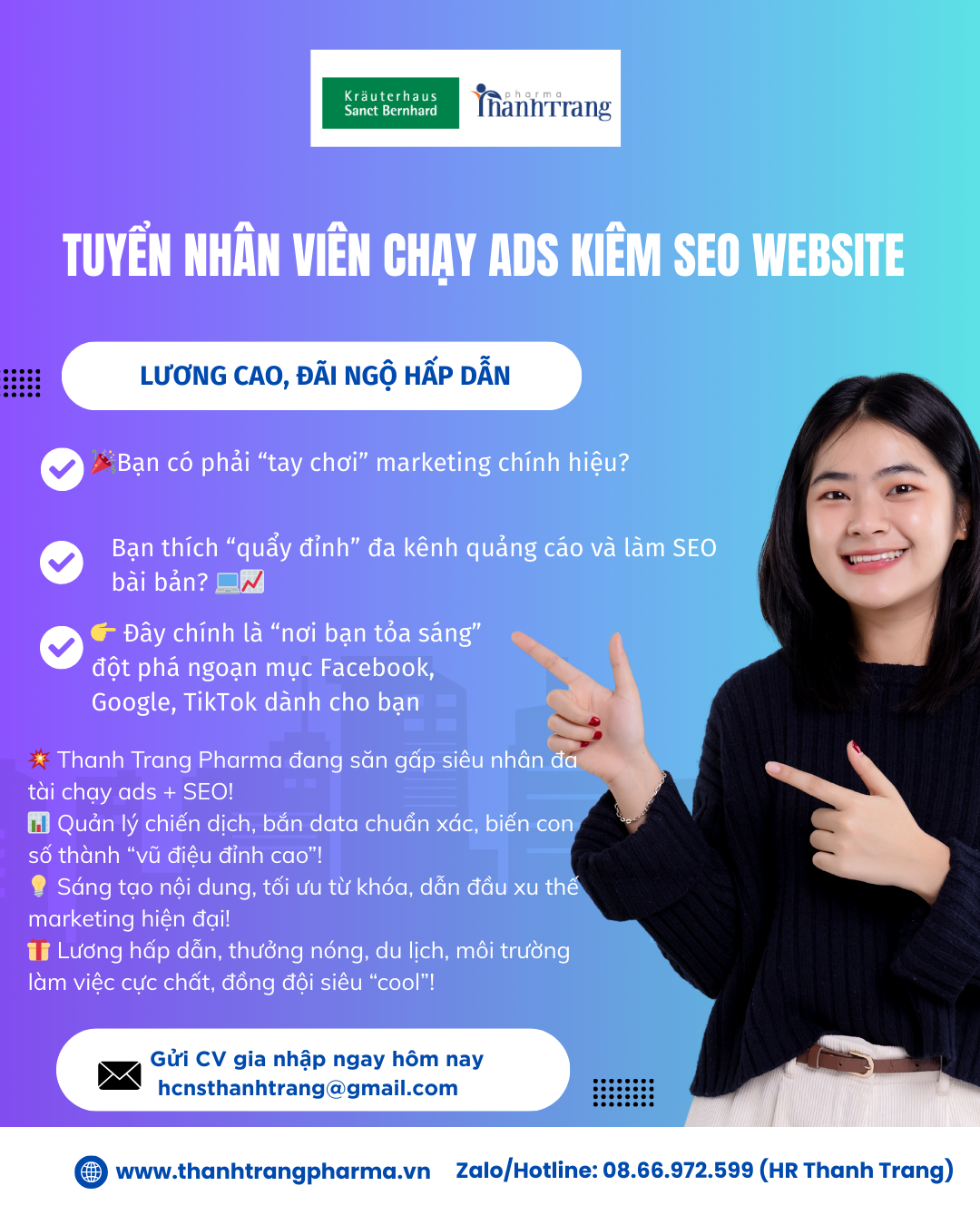 Tuyển nhân viên SEO & quảng cáo đa nền tảng